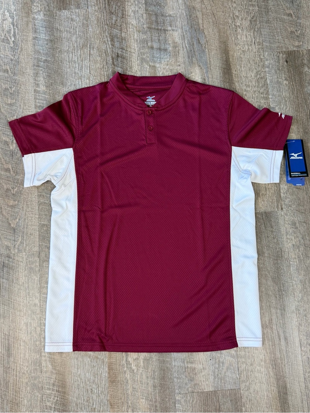 Mizuno DryLite Baseball Jersey Maroon White Colorblock NWT Men’s XL Sports